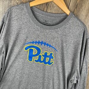 Nike Pitt Panthers Dri-FIT Long Sleeve Shirt Mens 3XL Gray Football Graphic Tee
